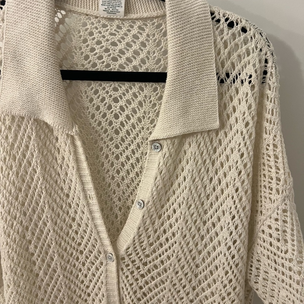 Wild Fable Cream Open-Knit Cardigan